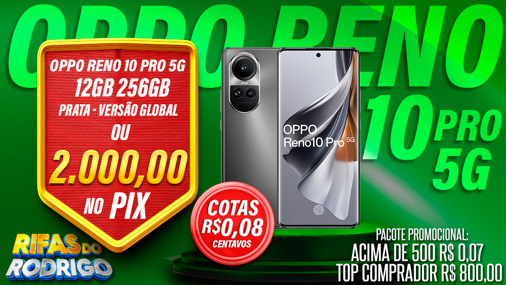 OPPO RENO 10 PRO 5G GLOBAL 12GB 256GB OU R$2.000 NO PIX! TOP COMPRADOR LEVA R$800 NO PIX!