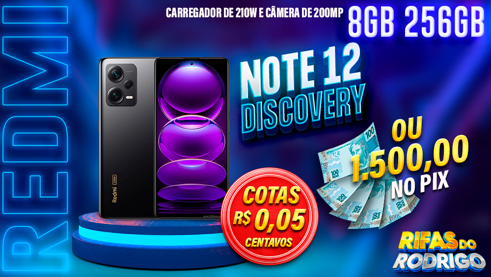 XIAOMI REDMI NOTE 12 DISCOVERY 8GB 256GB 210W 200MP PRETO OU R$1.500 NO PIX!