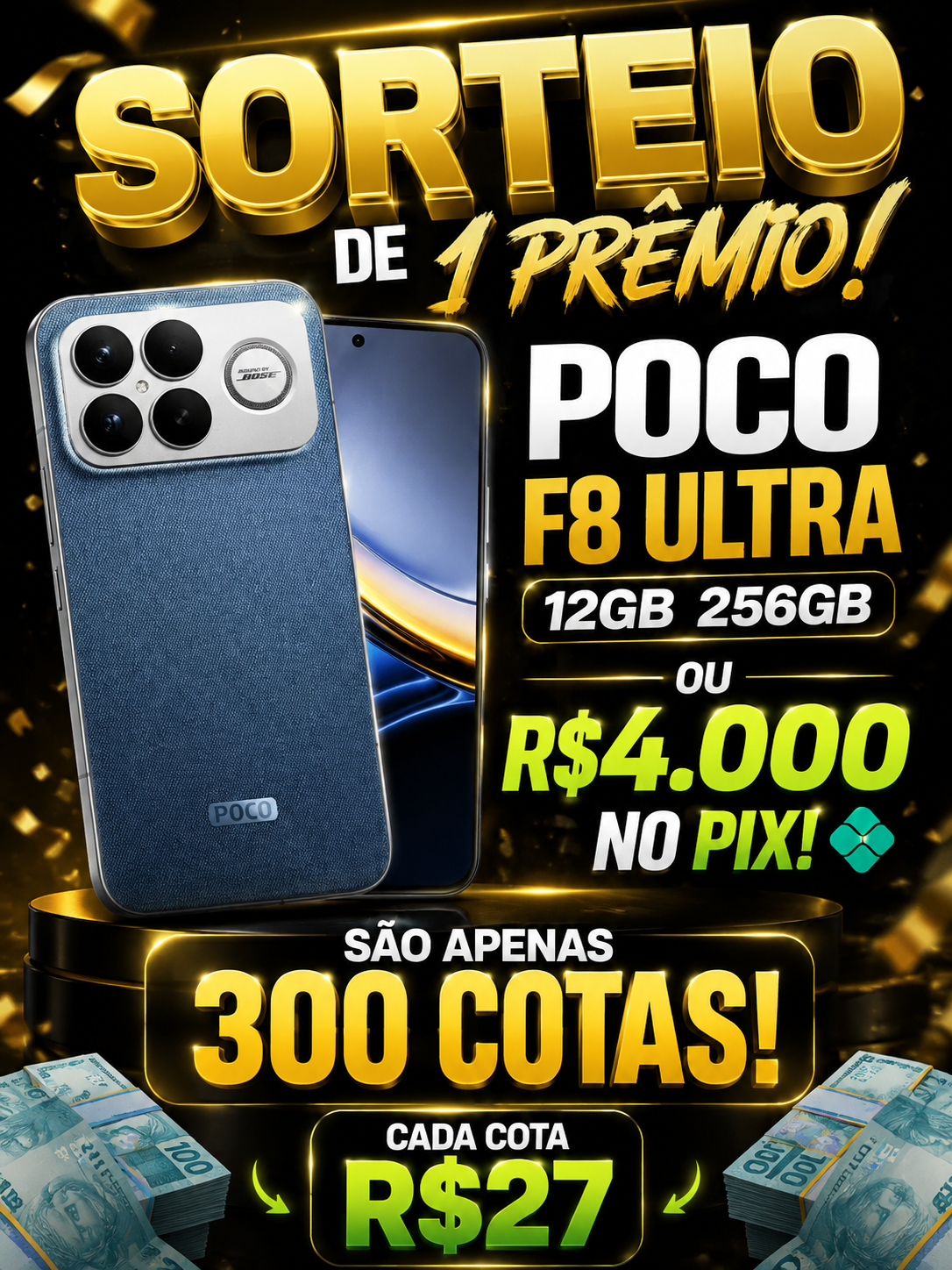 EXCLUSIVO GRUPOS VIPS! POCO F8 ULTRA 12GB 256GB OU R$4.000 NO PIX!