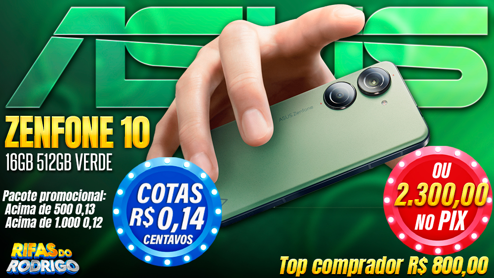 ASUS ZENFONE 10 16GB 512GB VERDE OU R$2.300 NO PIX! TOP COMPRADOR LEVA R$800 NO PIX!